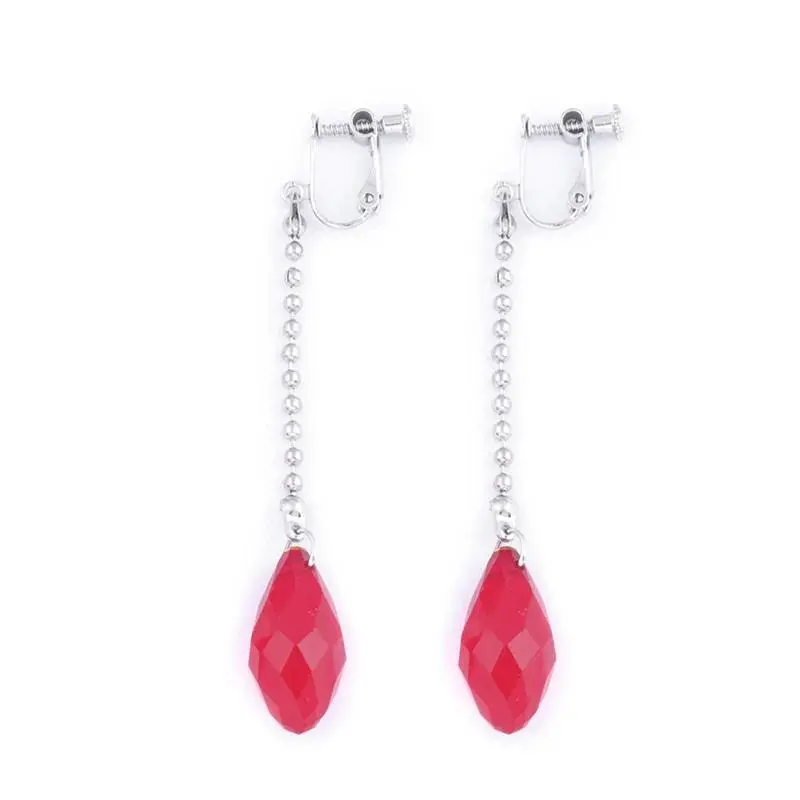 Anime Hunter x Hunter Clip Earrings Red Kurapika Kurta Chrollo Lucilfer Cosplay Earrings for Women Men Christmas Jewelry Gift