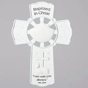 7.75"H Baptism Wall Cross