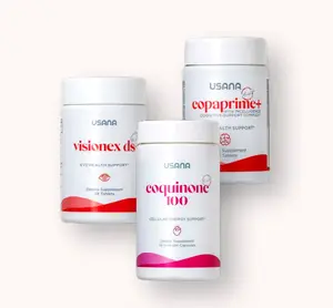 USANA Fuel Your Mind Healthcare & Fitness Bundle – CopaPrime+, CoQuinone 100, Visionex DS for Brain, Focus, Energy, Eye Health Support