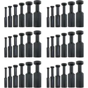 36 count Black Plastic Push  Connectors Cap Type Pneumatic Clogger Push in Connection Fitting Clogger for 4mm 6mm 8mm 10mm 12mm 14mm I.D. Pipe Connection Fitting