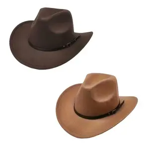 Unisex Soft Felt Hats in Vintage Style Polyester Panama Hat with Simple Shoulder Strap Classic Fit Size 56-58cm for Role Playing