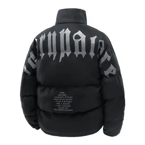Men's Fashion Casual Trend Thickened Winter Personalized Letter Warm Down Jacket Coat with Bold Back Print