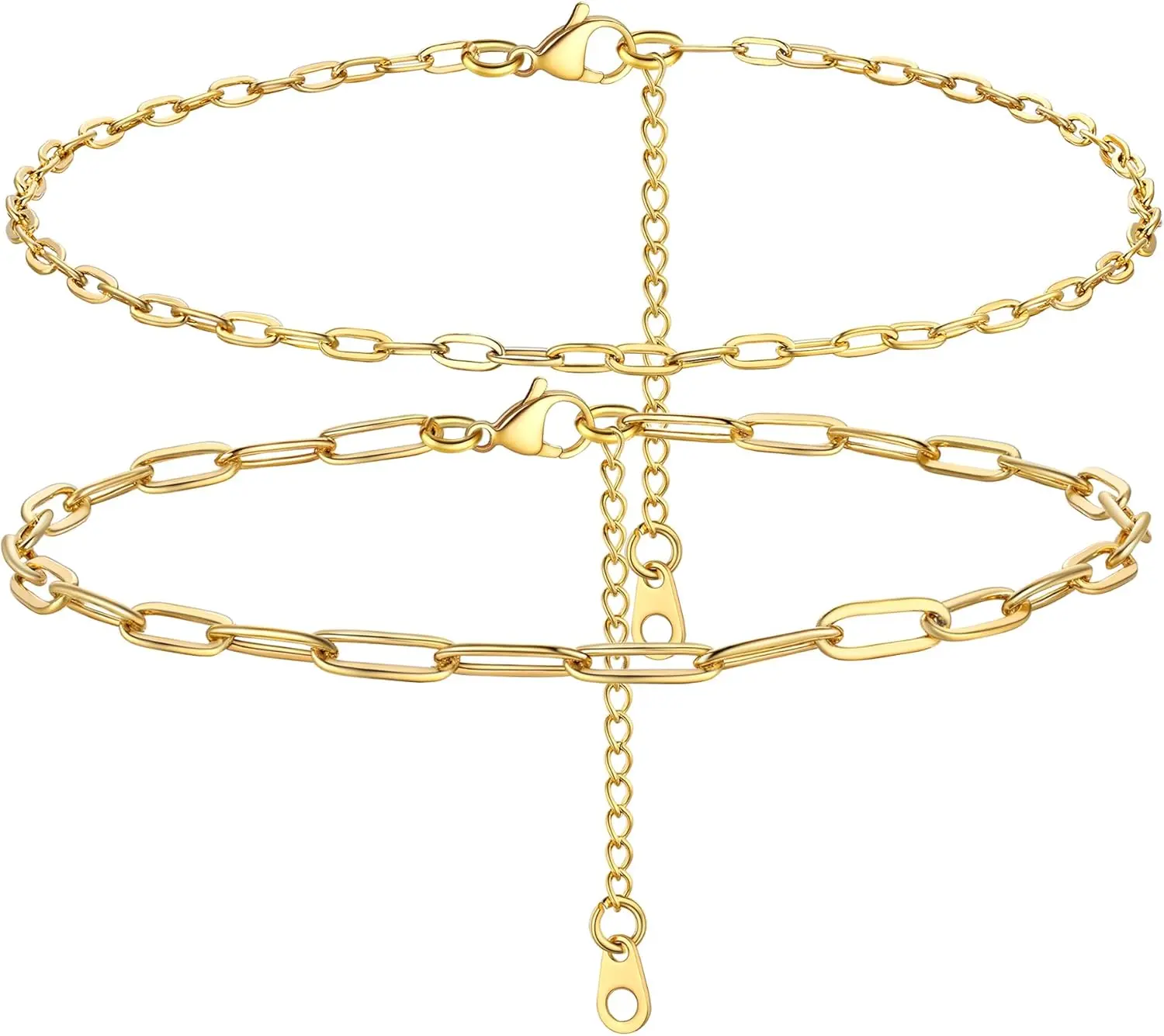 K: gold-paperclip chain(2pcs)