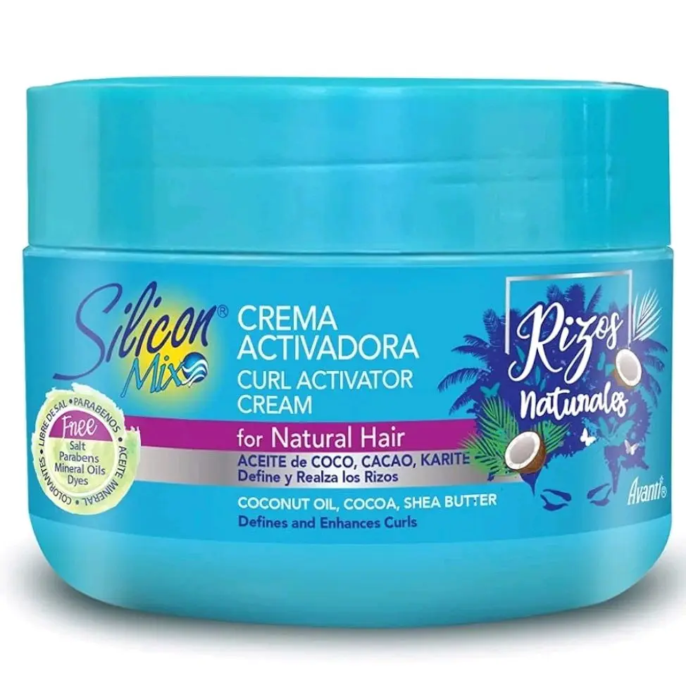 Rizos Naturales Silicon Mix Curl Activator Cream for Natural Hair 8 Oz - Curl Enhancer for Curly and Afro Hair - Gel, Haircare