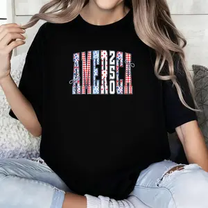 Floral America 250th Anniversary Shirt, Independence Day Tee ,Women Patriotic Tshirt