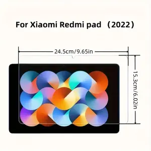 2-piece set suitable for Redmi Pad 10.61-inch tablet screen protector and case set, 9H hardness scratch resistant tempered glass, smooth surface with precise camera openings, anti-collision and scratch resistant, compatible with Redmi Pad tablet