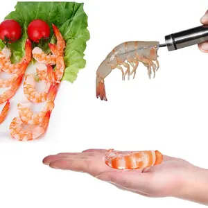 304 Stainless Steel Shrimp Peeler Multifunctional 5 in 1 Shrimp Line and Fish Maw Knife Deveiner Tool for Peeling Cleaning and Kitchen Use