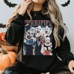 Vintage 90S halloween Sweatshirt, Terrifier Horror Movie Shirt, Vintage Terrifier Shirt, Halloween Movie Sweatshirt, Halloween Character Shirt, Halloween Gif