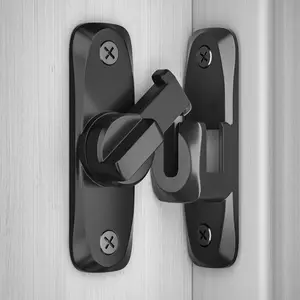 90 Degree Barn Door Lock, Sliding Door Lock, Anti-theft Door Lock, Window Hardware for Home, Office, Hotel, Apartment Locking Hinges