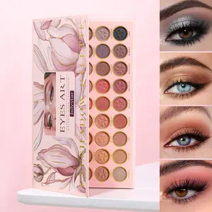 45 Colors Natural Nude Eyeshadow Palette, Matte & Shimmery, Highly Pigmented, Portable Heart-Shaped Mirror, Long-Wearing, All Skin Types