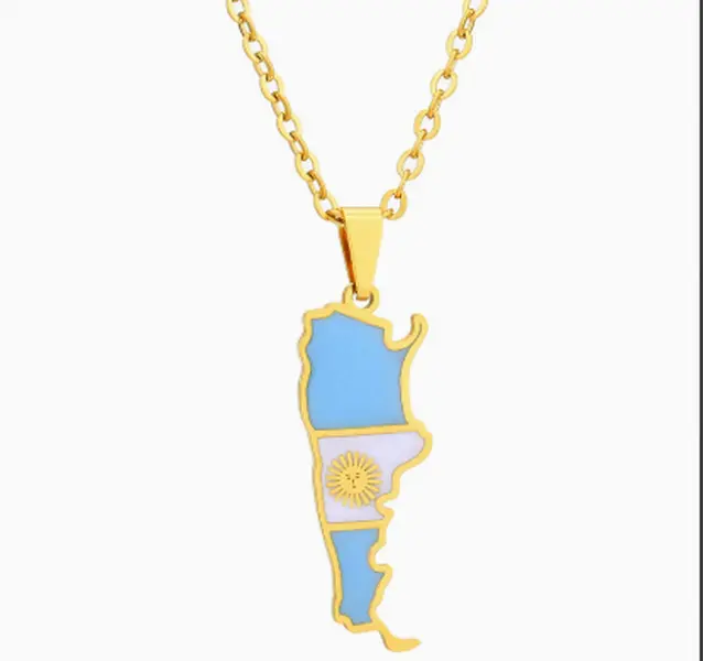 SixFox Football Cup Country Flag Necklace | Argentina Brazil France Portugal Spain England Pendant