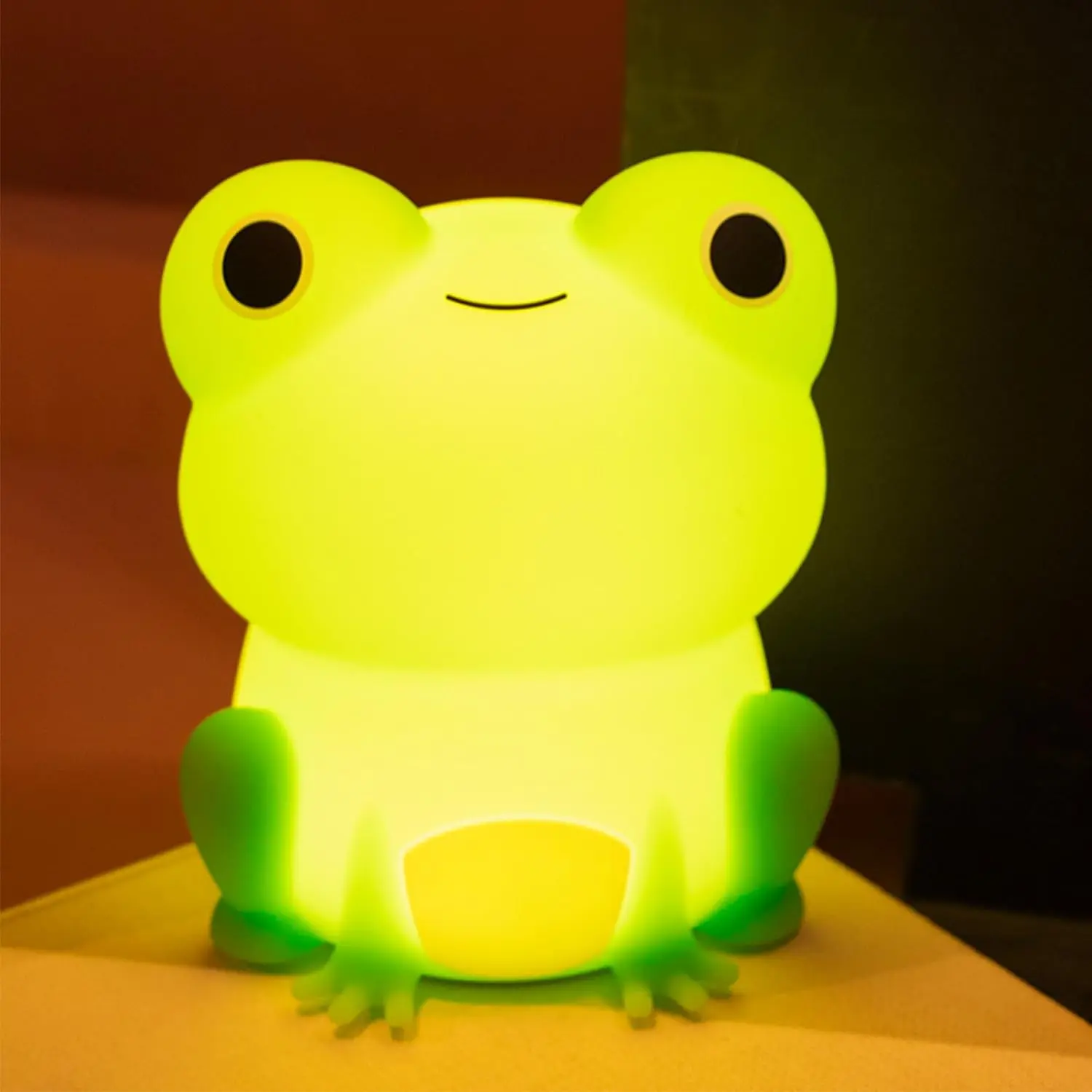 Squishy Cute Frog Night Light - USB Rechargeable Synthetic Lamp with 3-Level Timer, Gifts for Boys, Teens, Sleeping Use, Graduation Christmas Decor for Bedroom (Home Improvement Novelty Lighting)
