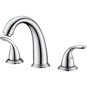 2 Handle Widespread Roman Tub Faucet with Valve Chrome Finish, High Flow