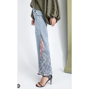Bell Bottom Patchwork Jeans-FINAL SALE