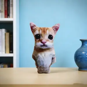 Cute Cat Plush Toy - Kawaii Soft Stuffed Kitty Doll, Realistic Simulation Cat Plushie, Cozy Desk & Home Decor, Stress Relief Squishy Plush Gift for Kids Adults Cat Lovers