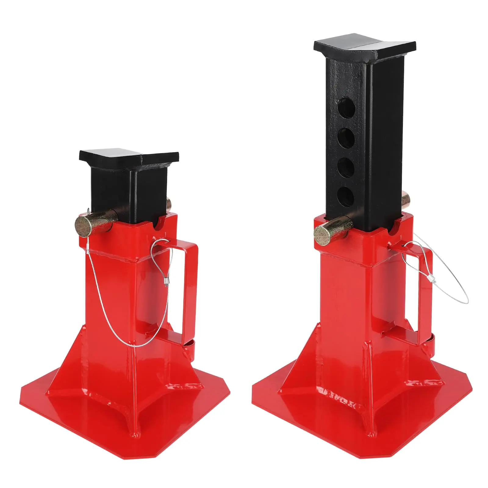 Garvee Heavy Duty Pin Type Professional Car Jack Stand with Lock, Automotive Jack Stands, Low Profile Jack Stand for Supporting Trucks Trailers Car, 12 Ton (26,400 lb) Capacity, Red, 1 Pair