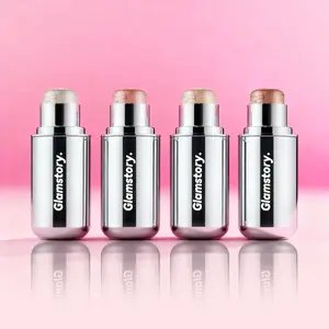 Glamstory Poptide Halo Highlighter Stick - Long-Lasting Radiance, 3D Shimmer, Nourishing, Vegan, Cruelty-Free Cosmetic Makeup Products with Mirror, Brightening for Glassy Lips, All-Occasion