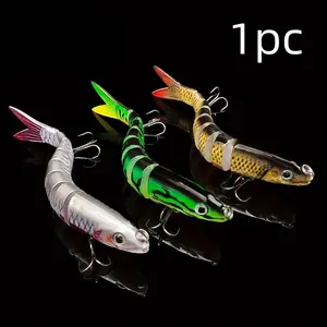 Multi-Jointed Realistic Slow Sinking Artificial Fishing Lure, Freshwater Saltwater Trout Bass Fishing Gear Accessories, 20g/0.7oz 13.5cm 5.31inch