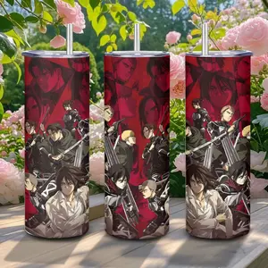 20oz Stainless Steel Tumbler, 1 Count Attack on Titan Pattern Insulated Water Bottle, Stainless Steel Thermos, Stainless Steel Flask, Drinking Cup for Home Office School, Boyfriend Gift, Drinkware, Summer Cool Bottle