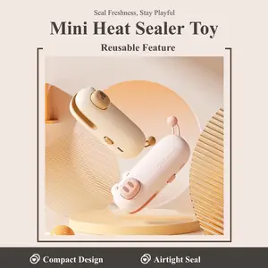 Takara Portable Mini Heat Sealer, Cartoon Playful Look Airtight Food Sealer, Reusability Home Supply Kitchen Gadget for Chips, Cookies, Snacks Storage to Keep Dry & Fresh