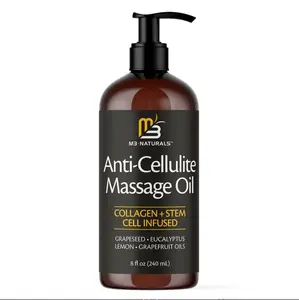 Naturals Cellulite Massage Oil 8oz - Smooth the Appearance of Cellulite - Body Care & Skin Care Massage Oil - Topical Collagen and Plant Stem Cell Body Oil to Restore Texture and Elasticity - Soothing Body Oil