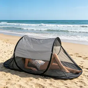 Hand-Throw Outdoor Tent with Sunshade, No Assembly Required, Mosquito Net, Portable and Foldable Camping Tent