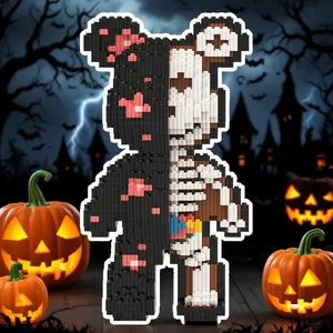 Dark Anatomy Bear 3D Jigsaw Puzzle Blocks Creative Decoration, Birthday Halloween Valentine Christmas Gift, Home Decor DIY Crafts
