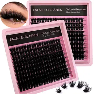 Mixed Length Eyelash Extensions, 200pcs/box Individual False Eyelashes, Reusable Eyelash Extensions, DIY Eyelash Extensions, Self Grafting Curl Eyelashes for Women & Girls, Longer Looking Eyelashes, Wispy Lashes