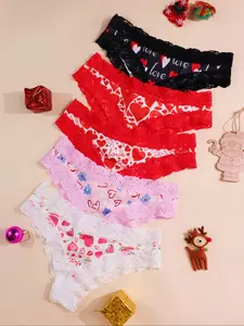 Women's Lace Triangle Panties, Fitted Design, Moderate Fabric Thickness, All-Season Casual Style, Comfortable & Stylish, Fashion Comfy Underwear