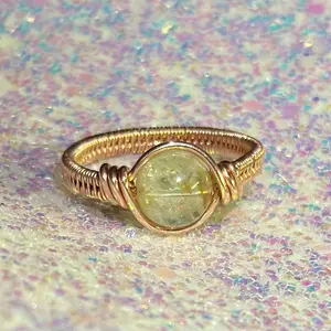 Copper and Citrine Ring