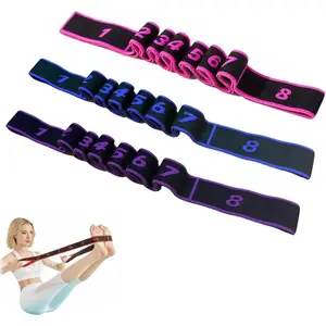 Fitness Resistance Band for Stretching and Yoga, Number Stretch Resistance Band with Clear Markings, 8-Section Elastic Training Bands