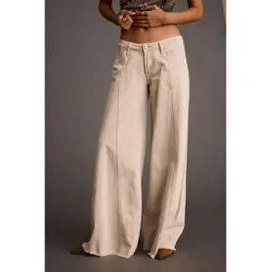 Sierra Beige Low Rise Wide Leg Jean