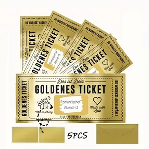 Scratch Card with Personal Message Field, Greeting Card, 1/5/10pcs Romantic Evening Gift Voucher with Reveal, Perfect for Birthdays and Anniversaries