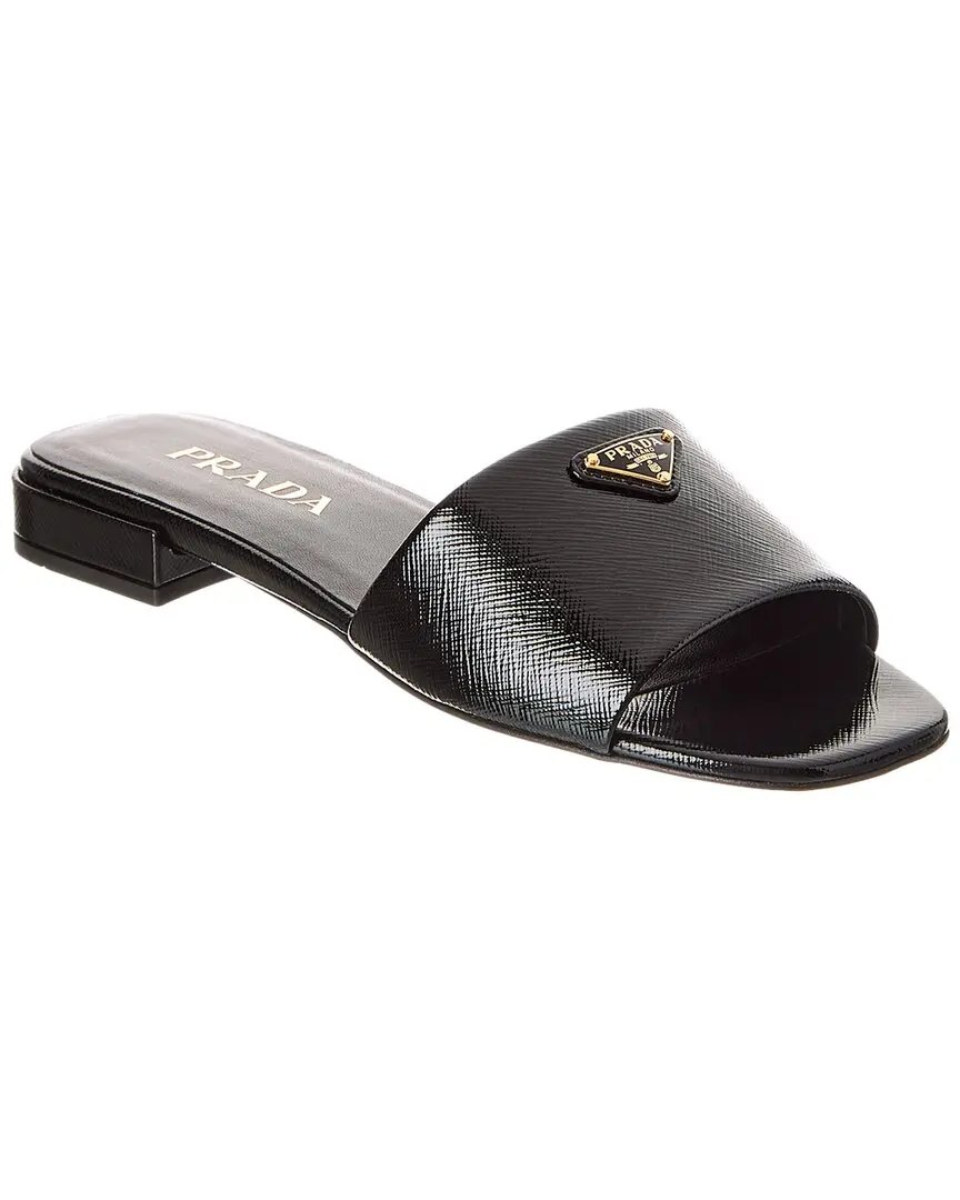 Prada Logo Leather Sandal