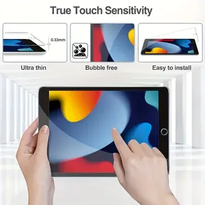2-Pack Easy Installation Tempered Glass Screen Protector for iPad 10.2inch (2021/2020/2019), 9H Hardness, Anti-Fingerprint, Compatible with iPad Air 9th/8th/7th Generation
