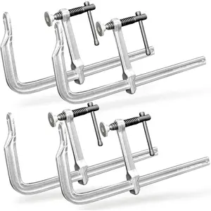 4-Pack 12-Inch Heavy-Duty F-Clamps for Welding, Woodworking & Metalworking – 1320 lbs Load Capacity, 4-3/4 Inch Throat Depth, All-Steel Construction (4-Pack - 12 Inch - 4-3/4 Inch)