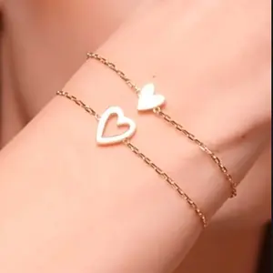 Heart Hollow Shape Set Bracelet Golden/Silver Adjustable Love Friendship Two-Piece Bracelet