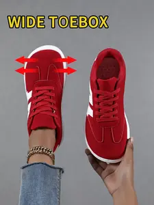 Women's Retro Trainers, Wide Toe Comfortable Low Top Athletic Sneakers, Soft Sole Breathable Casual Sports Shoes, Sizes 36-42