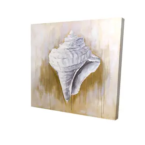 212 MAIN Conical Shell Wall Art Print - 24x24 in., High-Def Vibrant Minimalist Contemporary Ocean Photo, Bedroom Home Decoration
