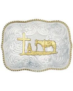 Montana Silversmiths Men's Christian Cowboy Fancy Belt Buckle - G868-731