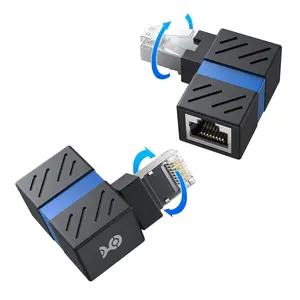 2-Pack 10Gbps 360? Rotatable  6A Right Angle Ethernet Adapter, Cat6A RJ45 Ethernet Adapter Male to Female