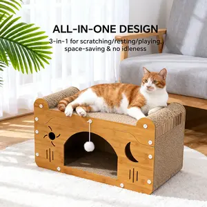 Sofa Star Moon Cat Scratch Board House 2-in-1
