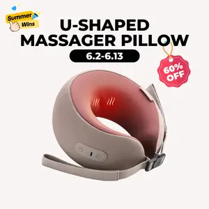 CINCOM Mocha Coffee U-Shaped Neck Massager Pillow, Neck Shoulder Relaxer, 360° Memory Foam Cervical Support, Heat Massage Device, Multi-Mode Kneading, Rechargeable Battery-Operated Cordless Portable Self-Care Gift for Women, Heat Massage Devices,summerwin