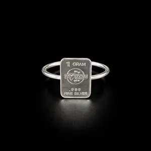 I ❤️ You Mint Silver Bar Ring: S 8