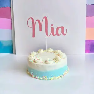 Dog Birthday Cake w/ Personalized Topper