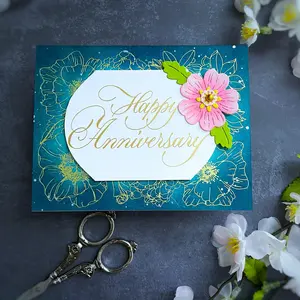 Copperplate Happy Anniversary BetterPress Plate by Paul Antonio