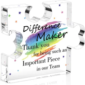 Difference Maker Employee Christmas Appreciation Gifts Acrylic Plaque, Christmas Gifts for Coworkers, Farewell Goodbye Retirement Thank You Boss Day Gifts for Staff Nurse Boss Volunteer Coach