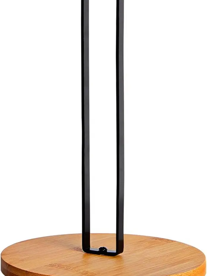 Wood Paper Towel Holder, Black Paper Towel Holder Countertop, Kitchen Towel Holder Free-Standing with Non-Slip Wooden Base