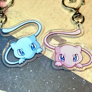 Shiny Mew 2” Acrylic Keychain Charms | Pokemon Fanmerch