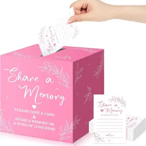 51-Piece Floral Memory Card Box Set, High-Quality Paper Storage Organizer for Weddings Birthdays Anniversaries, Elegant Party Decorations